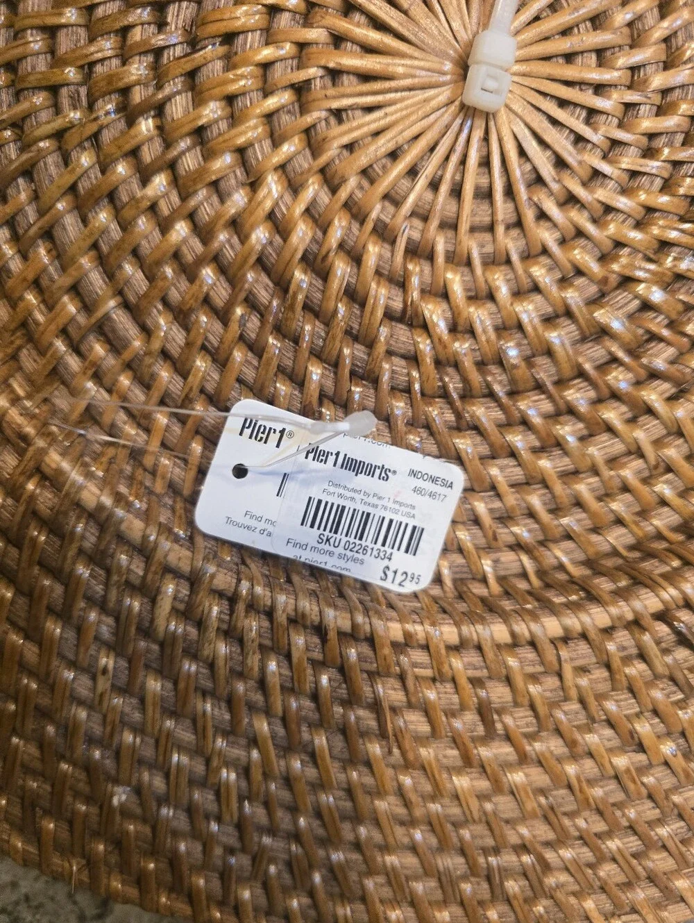 Set of 4 Pier 1 Woven Rattan Charger Plates Natural Wicker Boho Table Decor 13”